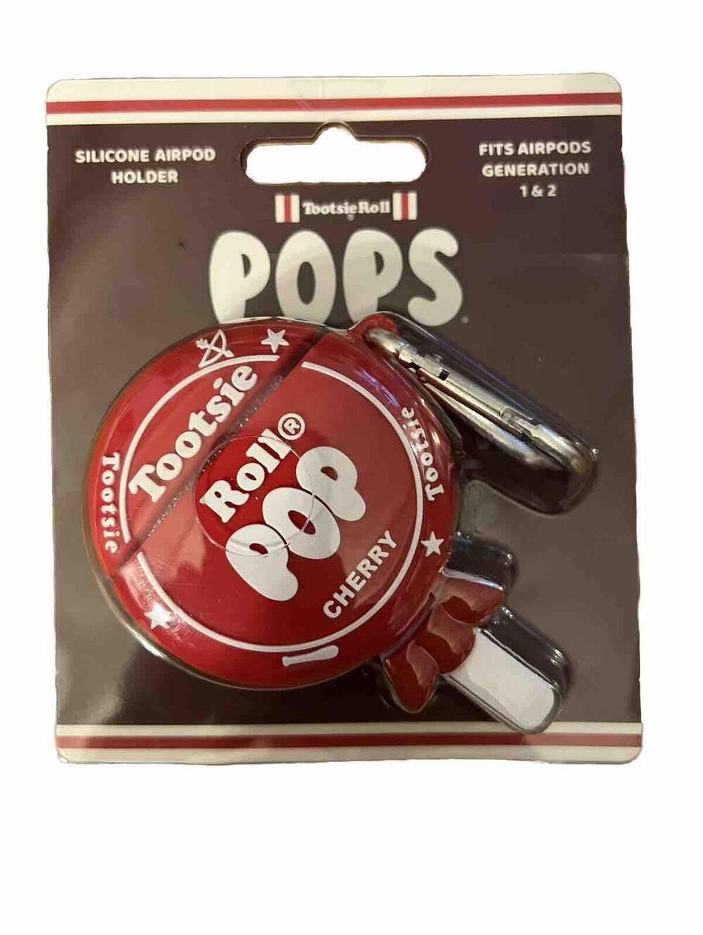 TOOTSIE ROLL POP Silicone AIRPOD CASE HOLDER 1 & 2nd Generation Red Cherry NIP